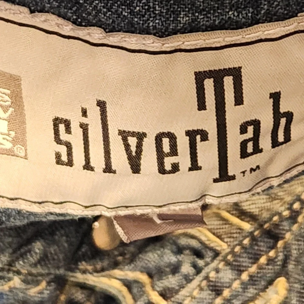 Vintage‎ Levis SilverTab Shirt Mens Large Denim Button Up Long Sleeve 90s Y2k